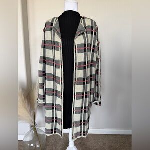 NWT - Women’s Plaid Open-Front Sweater Cardigan
